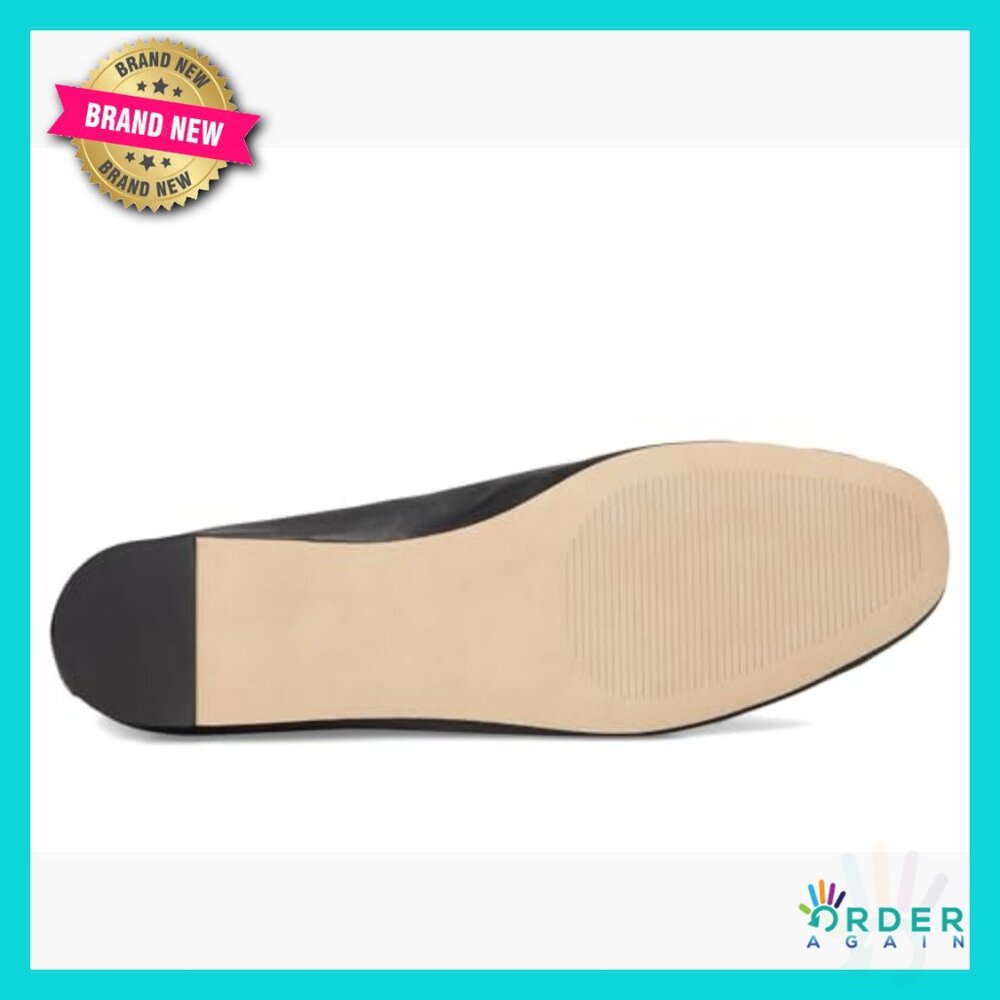 Square-Toe Ballet Flats Metallic Finish Elegant Minimal Chic Comfortable Slip-On - Picture 3 of 7